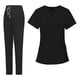 thumbnail image 4 of Uniformes de enfermería, conjunto quirúrgico, ropa de trabajo de enfermería, camiseta de enfermería, pantalones, uniforme médico femenino Negro M, 4 of 9