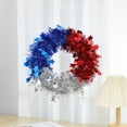 thumbnail image 2 of XMMSWDLA Independence Day Wreath Patriotic Wreath for Front Door American Flag Theme Handmade Flower Shaped Wreath Holiday Hanging Ornament for 4th of July Memorial Day Window Wall Decoration, 2 of 3