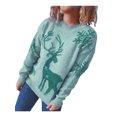 thumbnail image 2 of Seyurigaoka Merry Christmas Sweartshirt for Women Long Sleeve Elk Snowflake Pattern Knit Tops Christmas Pullover Sweater Jumper, 2 of 9