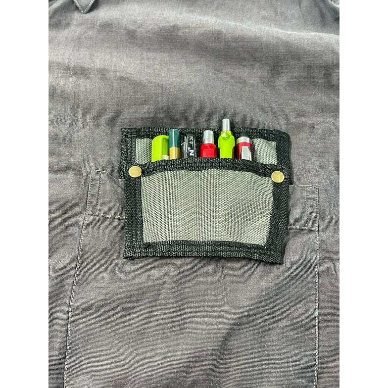 Suchi Pocket Protector- Pen Holder Pouch Organizer for Shirts Lab Coats Pants - Multi-Purpose - Holds Pens Pencils Tools and Notes for School Office H
