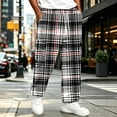 thumbnail image 6 of UDAUDU Mens Cargo Sweatpants Plaid Fall Lightweight Drawstring Elastic Waist Trousers Outdoor Trendy Joggers with Pockets Dark Gray 4XL, 6 of 7