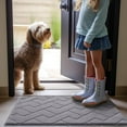 thumbnail image 2 of Buganda Indoor Doormat for Entrance, Washable Dirt Trapper Front Door Rug, Absorbent Non-Slip Low-Profile Door Mat(32"x20", Grey), 2 of 9