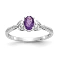 thumbnail image 1 of 10K White Gold Amethyst Diamond Ring, 1 of 2
