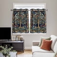 thumbnail image 5 of Tree Floral Kitchen Curtains Short 54 Inch Length, Boho Vintage Country Botanical Patterns Grommet Top Bedroom Living Room Curtains, Light Filtering Cafe Curtain Drapes 2 Panels Set 84''x54'', 5 of 9