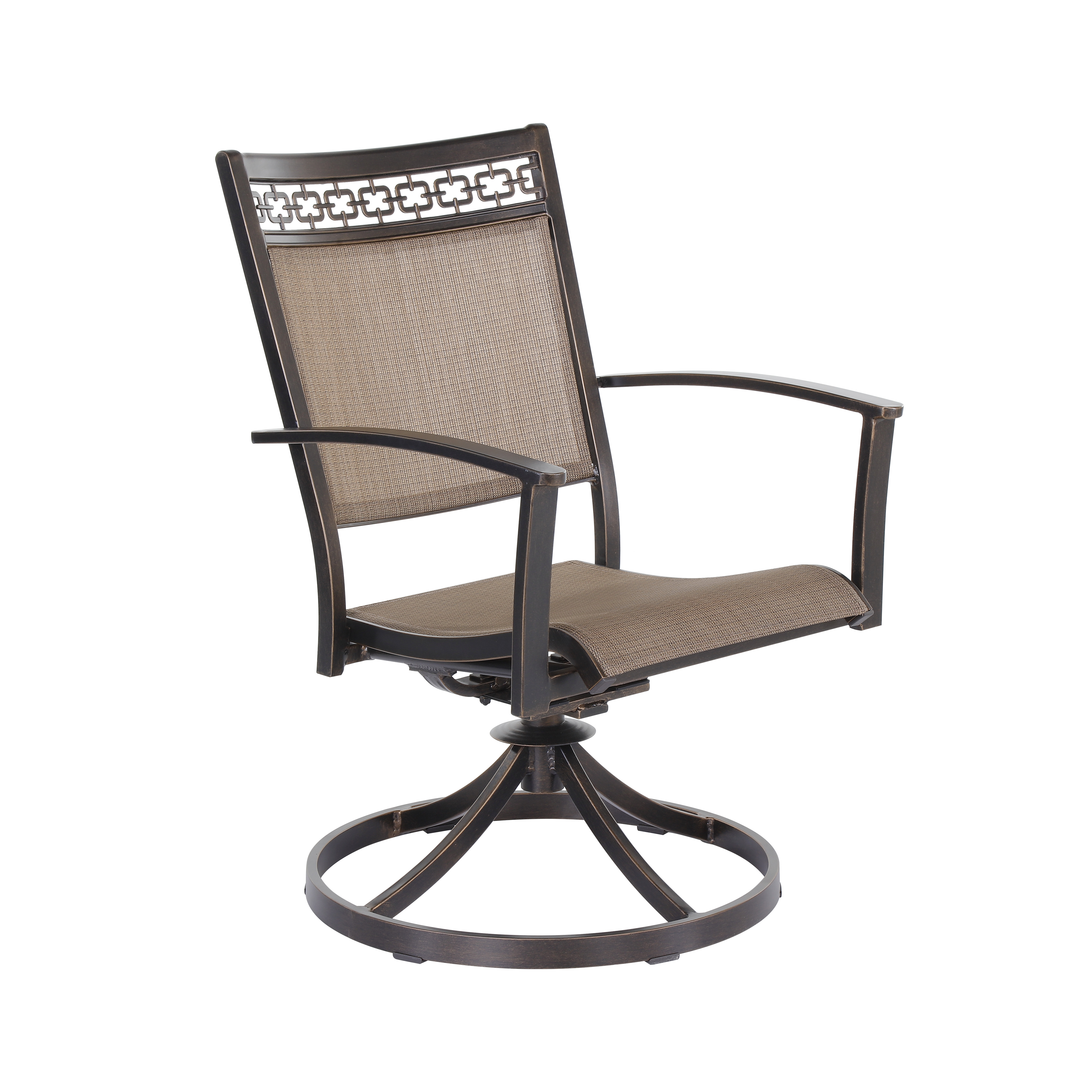 All Weather Patio Dining Chair, Sling Fabric Swivel Rocker With Rustproof Finish Aluminum Frame, Outdoor Garden Furniture 2 Pieces Sets - image 2 of 11