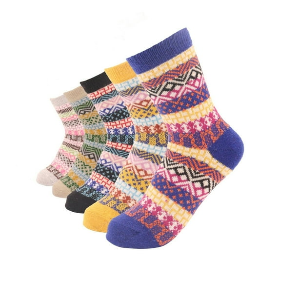 Women 5 Pairs Super Soft Winter Non-Skid Cozy Fuzzy Solid Slipper Socks 5-9