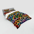 thumbnail image 2 of Ambesonne Leopard Print Bedding Set 4 Pcs, Rainbow Surreal World, Calking, Orange Multicolor, 2 of 2