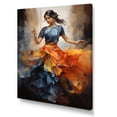 thumbnail image 2 of Designart "Bharatanatyam Pose in Indian Art Dancing II" People Canvas Wall Art - Global Orange Indian Art Bedroom Canvas Wall Art, 2 of 6