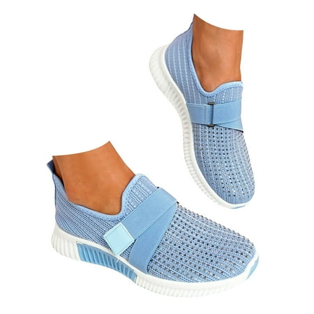 Mepaouo Casual Shoes for Women Memory Foam Slip on Walking Shoes Lightweight Penny Loafers
