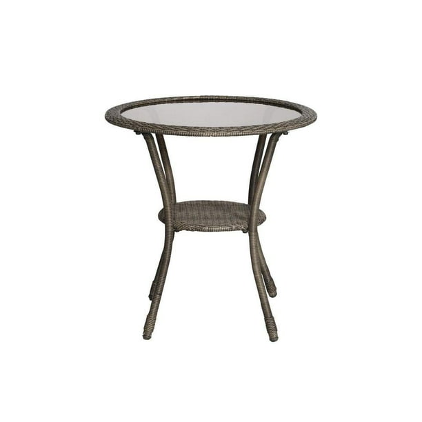 Hampton Bay 65-2829 Spring Haven Grey Wicker Outdoor Patio Bistro Table - Walmart.com - Walmart.com