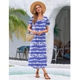 thumbnail image 4 of Ekouaer 3 Pack Long Nightgowns for Women Plus Size House Dress Short Sleeve Night Gown V Neck Casual Nightshirt, 4 of 6