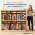 thumbnail image 4 of ECR4Kids 10-Section Storage Coat Locker with 10 Tray Compartments, Classroom Furniture, Natural, 4 of 9