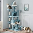 thumbnail image 3 of Yaheetech Ocean-Themed Cat Tree Tower with 2 Condos, 2 Perches, Scratching Posts, Blue/White, 3 of 7