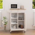 Kitchen Cart with White Small Narrow Island Cart on Wheels Wood Top