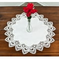thumbnail image 5 of White European Lace and Antique Jacquard Fabric Table Topper (23"/33"), 5 of 5