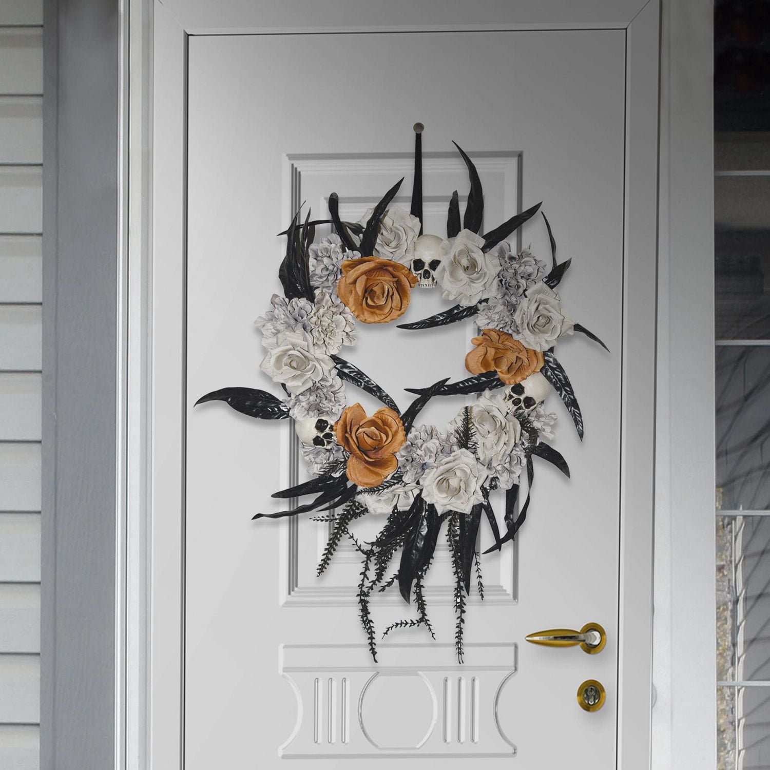 WAY TO CELEBRATE 23.5" SKULL WREATH