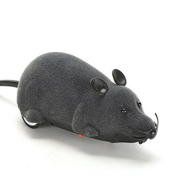 Ruiboury Realistic Appearance Robotic Mouse Cat Toy Lifelike Entertainment Durable Dark grey