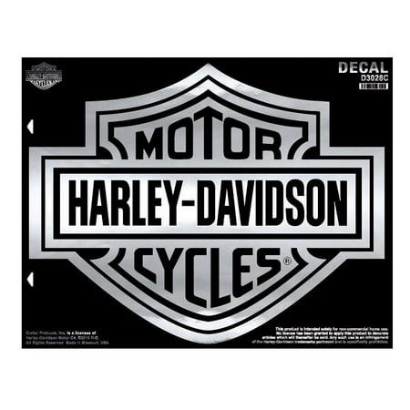 - Harley-Davidson Bar & Shield X-Large Chrome Decal, X-Large Size D3028C, Harley Davidson
