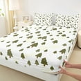 thumbnail image 3 of Feelyou Kids Christmas Bed Sheets, Cartoon Xmas Tree King Sheets, Glitter Stars Print Sheet Set, Super Cozy Room Decor,4 Pieces, 3 of 7