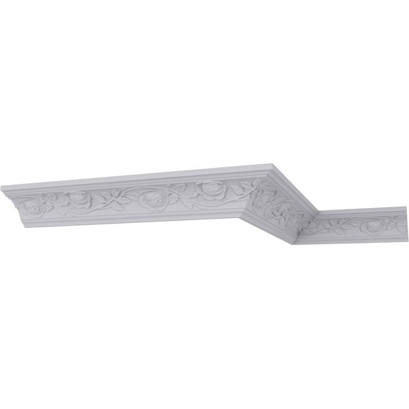 Endurathane Bulwark Rose Crown Moulding, 3 1/4"H x 3 3/4"P x 5"F x 94 1/2"L, Factory Primed (8-Pack)