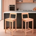 thumbnail image 3 of Mainstays 24" Indoor Full Back Wood Bar Stools with Footrest, Pine Finish, Set of 2, 3 of 12
