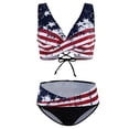 thumbnail image 3 of Jiyugala 4Th of July Tankini Swimsuits for Women Women Padded Push-Up Bra Bikini Set Ruffles Swimsuit Low Waist Bathing Suit Swim, 3 of 6
