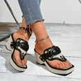 thumbnail image 2 of Platform Wedge Sandals for Women 2025 Fashion Casual Square Toe Flip Flop High Heel Dressy Slides, 2 of 6