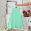 thumbnail image 7 of FRSASU Girl's Sleeveless Summer Tank Dress Crew Neck Casual Solid Color Beach Vacation Sundress Green-A, 7 of 7