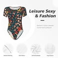 thumbnail image 6 of Easygdp Berries and Flowers Women's One-Piece Swimsuit Slim Fit Crew Neck Bodysuit Athletic Swimwear with Concealed Buckle - Large, 6 of 9