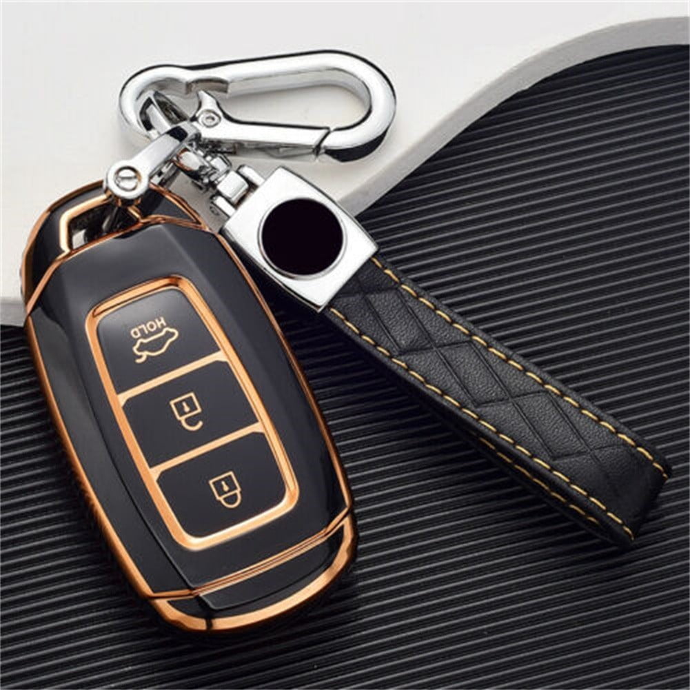 Car & Truck Key Chains Genuine leather smart Remote Key Cover for