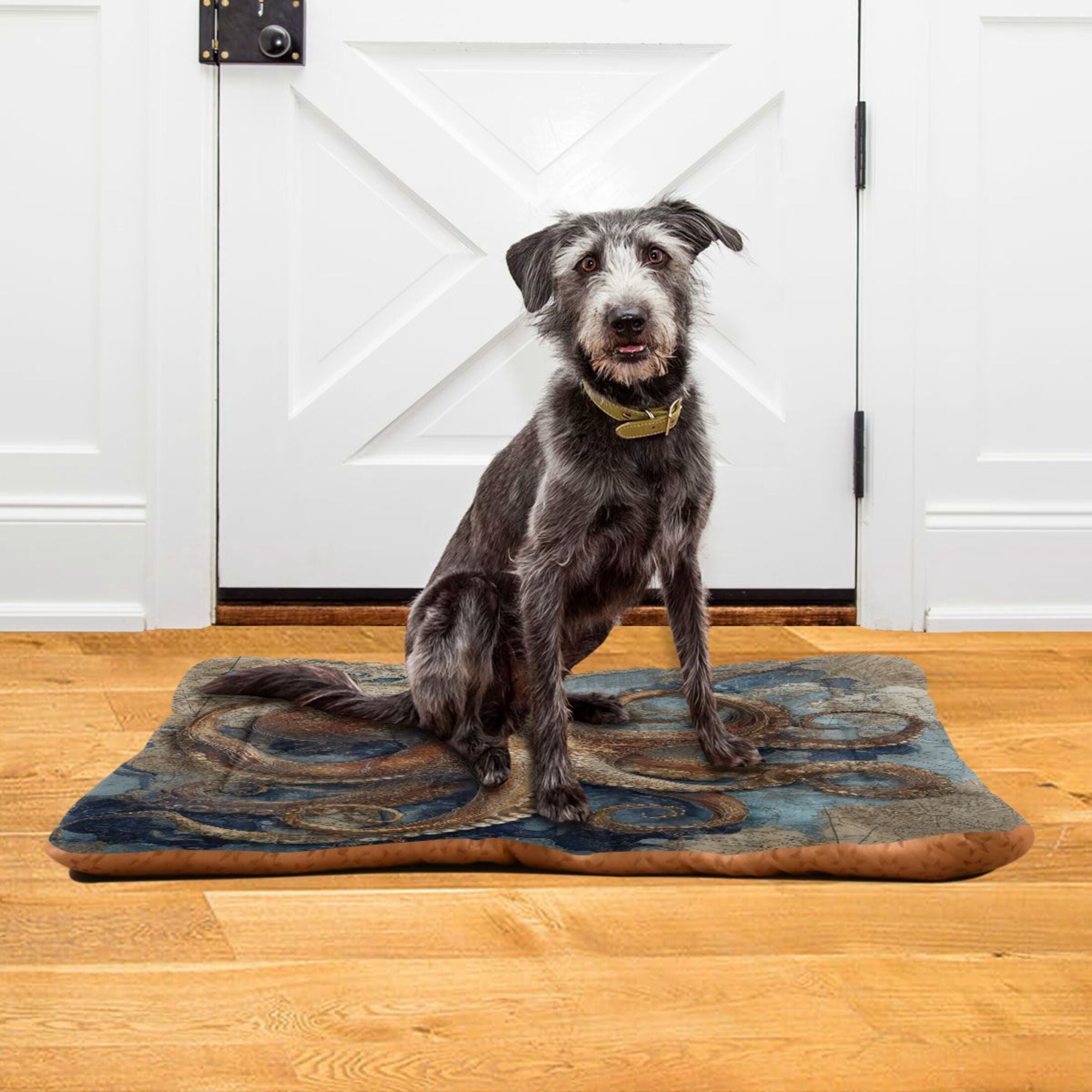 Qxltty Deep Sea Octopus Ped Pad Wear-resistant and Hard to Bite Through Sleeping Pad for Small Medium Large Dogs Winter Pet Bed 36×24in