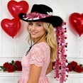 thumbnail image 2 of SRZYMJ Cowboy Hat for Men and Women Heart Sequins Ribbons Decor Western Cowgirl Hat for Halloween, 2 of 4