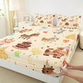 thumbnail image 4 of Feelyou Cartoon Animal Teens Twin Sheet Sets, Cute Cat Horse Cow Twin Fitted Sheet, Birthday Party Theme Flat Sheet, Microfiber Bedroom Decor, 3 Pieces, 4 of 8