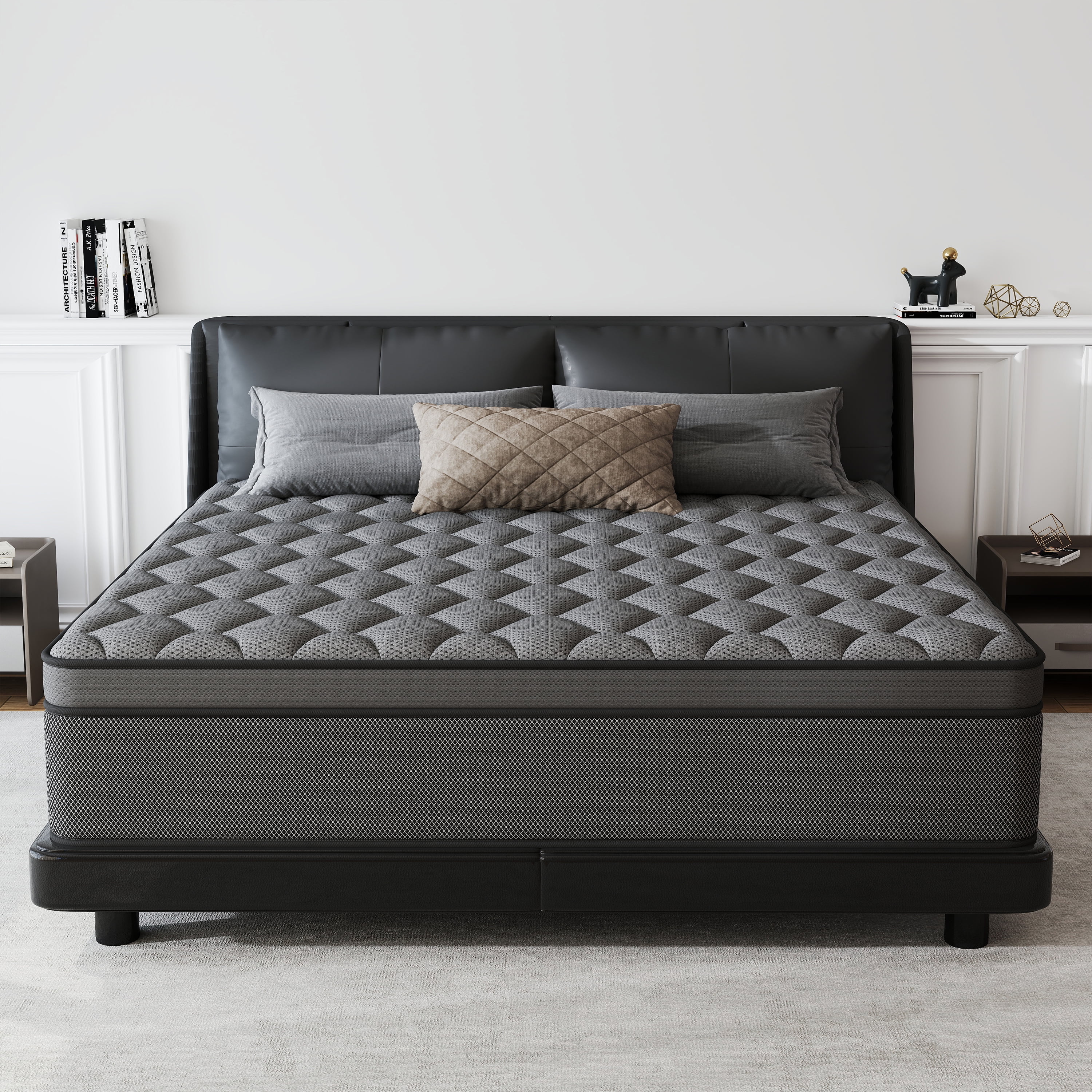 lemontalking 14 Inch Full Mattress Gel Memory Foam Spring Hybrid Mattress In A Box