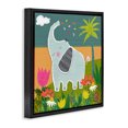 thumbnail image 3 of Stupell Industries Cottage Tropical Elephant Scene Black Floating Frame Canvas Art, 18 x 18, by Tina Finn, 3 of 8