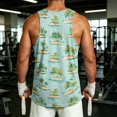 thumbnail image 4 of Summer Hawaii Tank Tops for Men Palm Tree Beach Graphic Sleeveless Workout Shirts Beach Loose Fit Top for Daily Wear, 4 of 4