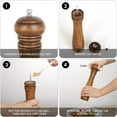 thumbnail image 4 of Salt and Pepper Grinders Set, Haomacro 10Inch Updated Manual Wooden Pepper Shaker Set, Oak Wood Salt Mill Pepper Grinder Set Refillable with Adjustable Ceramic Rotor 2Pack, 4 of 6