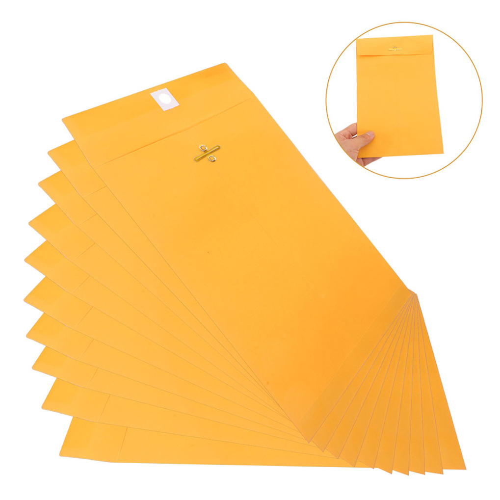 IBASETOY Yellow Kraft Paper Envelopes with Clasp for Office Use Elegant and Secure 100Pcs