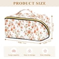thumbnail image 4 of FORMRS Makeup Bag Travel Cosmetic Organizer for Women Fold Flat Zipper Pouch with Handle, Orange Floral Blooms, 4 of 8