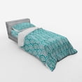 thumbnail image 3 of Ambesonne Retro Bedding Set 4 Pcs, Flat Design Sea Waves, Queen, Teal Turquoise and White, 3 of 3