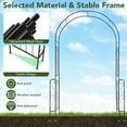 thumbnail image 4 of Resenkos Outdoor Decor,7.9 Feet Metal Garden Arch Backdrop Stand with Fence for Climbing Plants-Black, 4 of 7