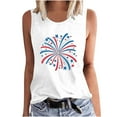 thumbnail image 2 of CFLVAEK Fourth of July Tank Tops for Women Novelty Red White and Blue Print Shirts Plus Size Sleeveless Crewneck Tank Top Independence Day Clothes M, 2 of 4