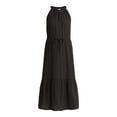 thumbnail image 4 of Time and Tru Women's Cotton Double Cloth Tiered Midi Dress, Sizes XS-XXXL, 4 of 4