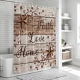 thumbnail image 6 of Farmhouse Shower Curtain, Waterproof Shower Curtains for Bathroom, Vintage Country Texas Star Wooden Grain Washable Fabric Bathtub Curtain Set Bath Decor with 12 Hooks Extra Long 72"x96", 6 of 8