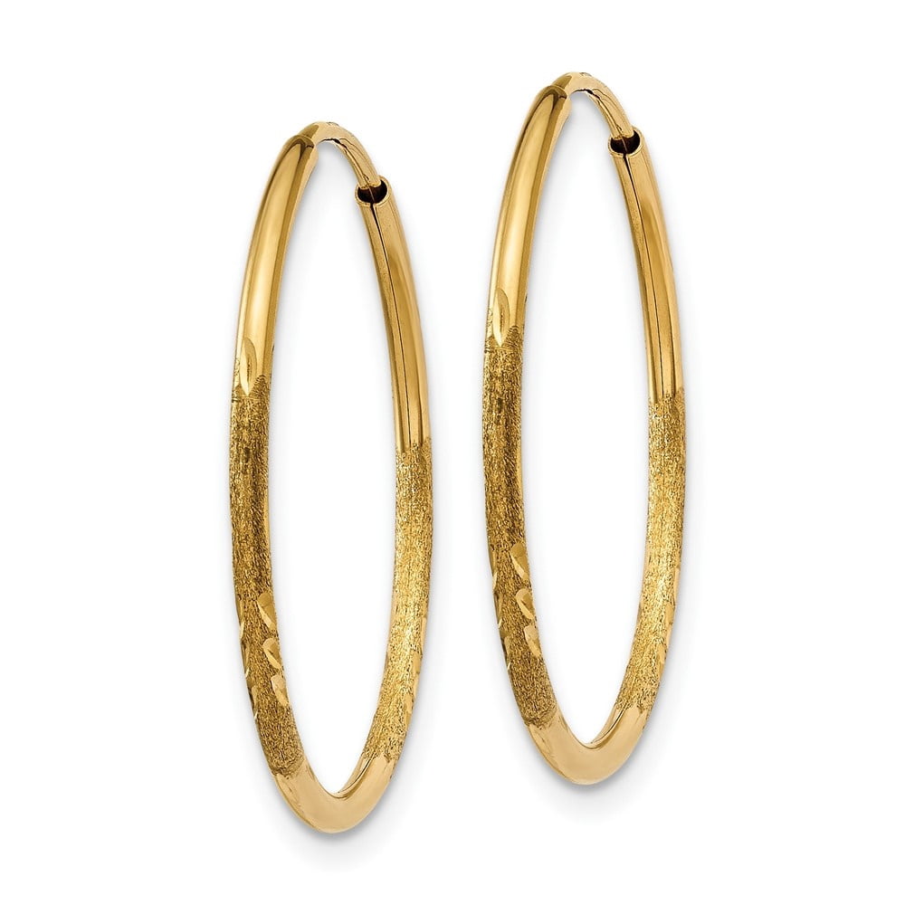 Auriga 10K Yellow Gold Diamond-cut Endless Hoop Earrings for Women (L-21mm, W-21mm)