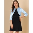 thumbnail image 2 of INSPIRE CHIC Boléro Cardigan en Satin Uni Élégant pour Femme, Ouvert à l'Avant, Manches 3/4, 2 of 6