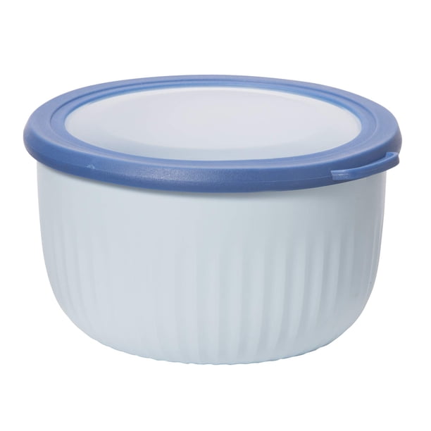 Recipiente de plástico Oggi Prep, Store & Serve de 2.6 L, azul con tapa azul DK