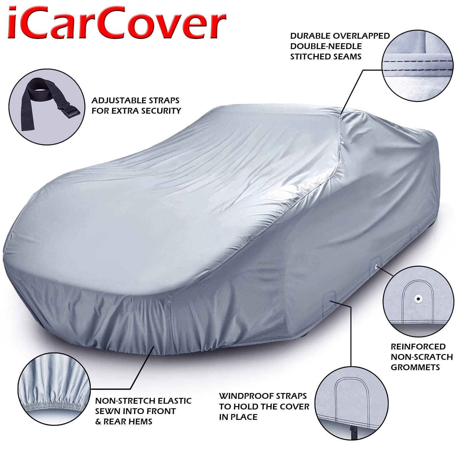 iCarCover 30-Layer Premium Coupe Car Cover Waterproof All-Weather Rain  Snow UV Sun Hail Protector for Automobiles Automotive Accessories Full  Ex