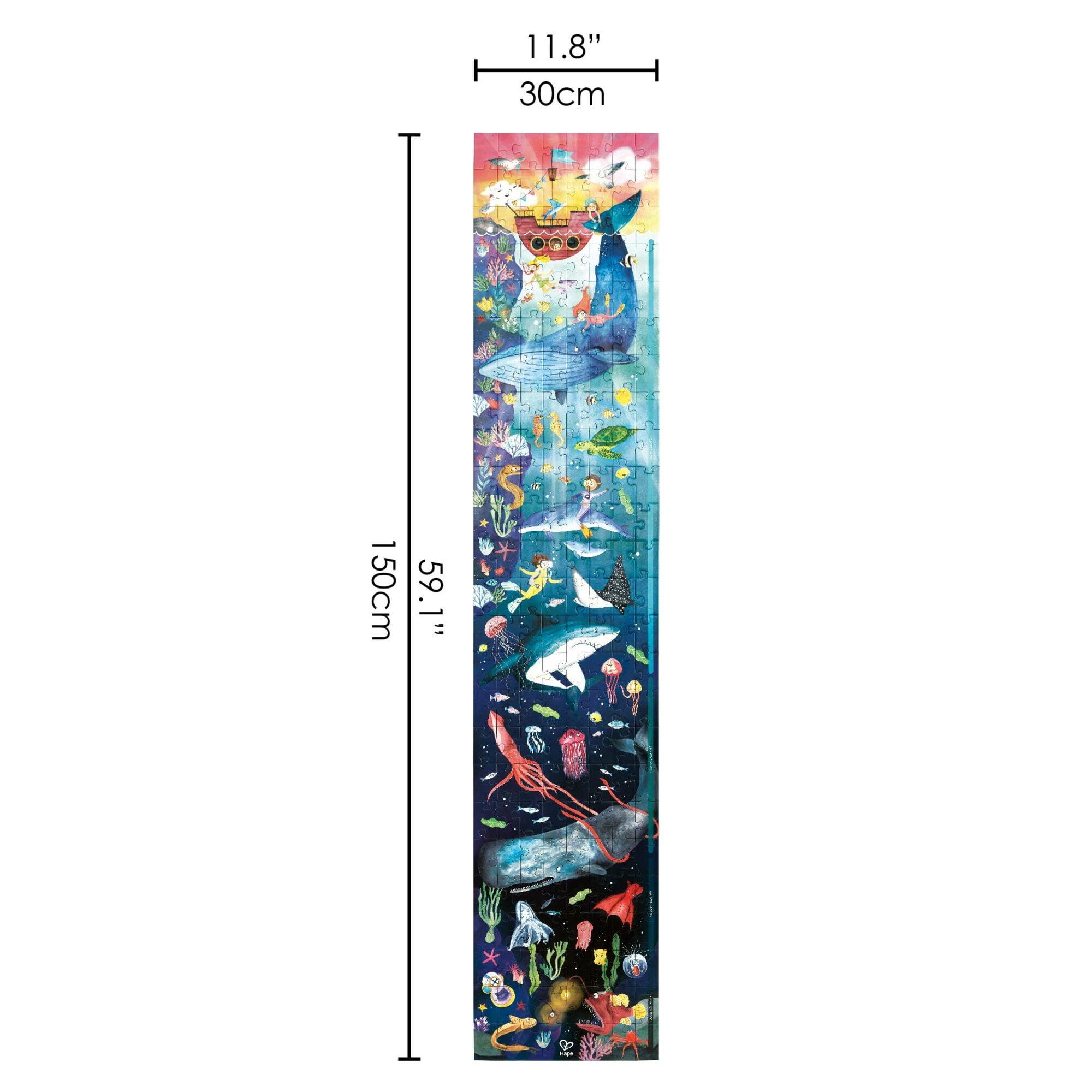 Hape Giant Glow-In-The-Dark Ocean Life Jigsaw Puzzle, 200 Pieces