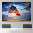thumbnail image 2 of Tattered American Flag Blowing in The Wind Against a Beautiful Cloudscape Patriotic Concept - Canvas Art Wall Art - 16" x 24", 2 of 4